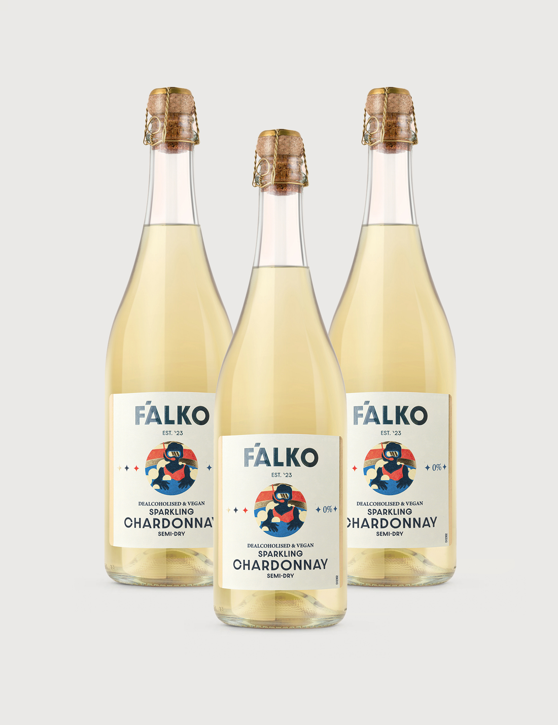 3-PACK F'ALKO Sparkling Chardonnay 0% (750 ml)