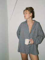 Flannel Check Shirt · blue-grey