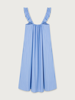 Lusia Midi Dress · stripy summer blue