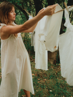 Lusia Midi Dress · cream plumeti dots