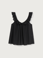Lusia Top · soft black plumeti dots