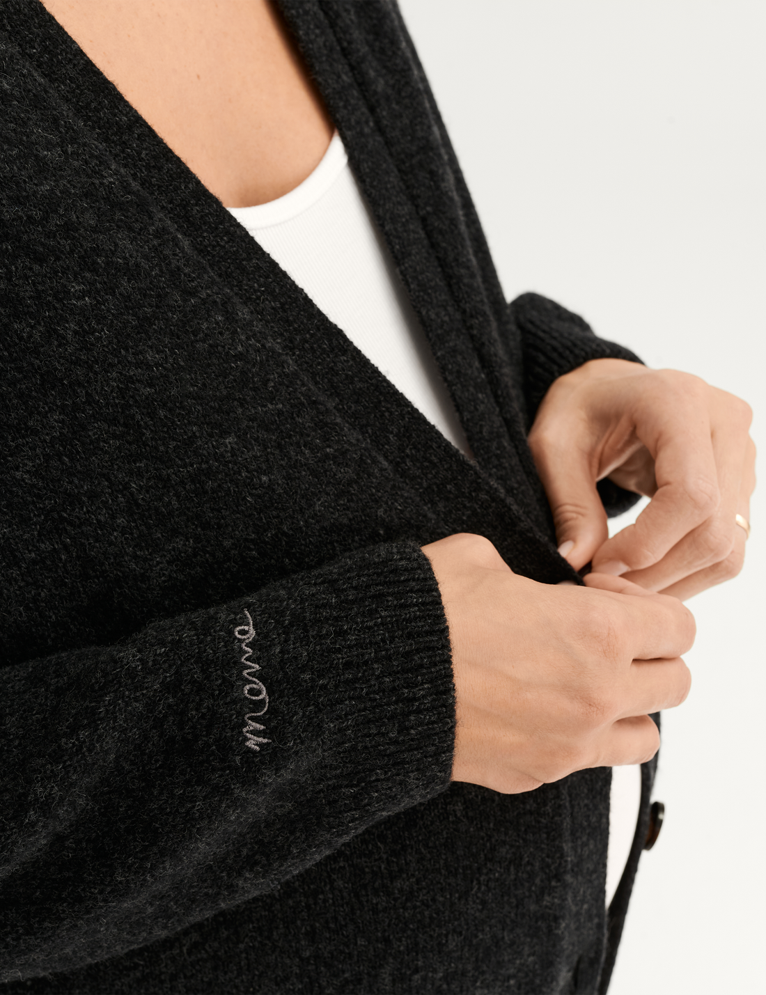 Merino Cardigan · graphite