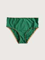 COTTON Emerald Green Bottoms · z wysokim stanem