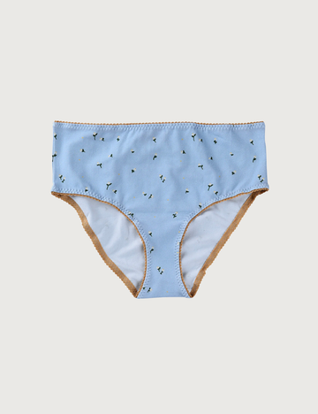 PRINTED COTTON Daisy Bottoms · z wysokim stanem