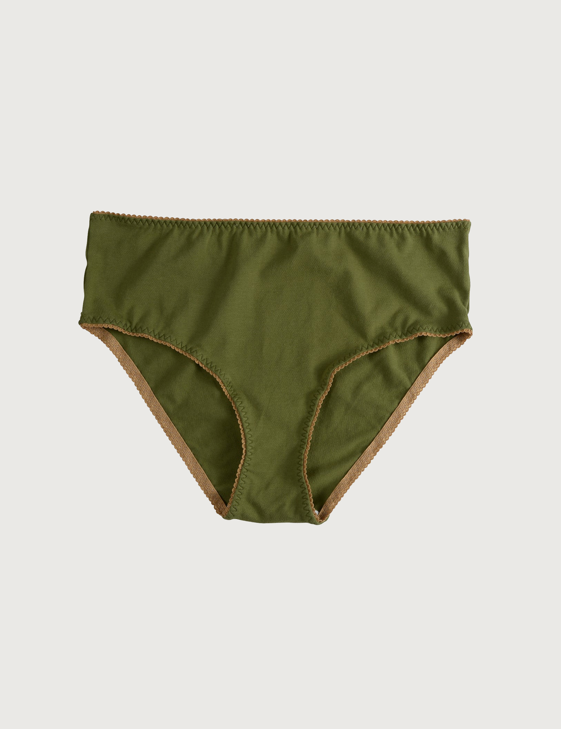 COTTON Olive Green Bottoms · z wysokim stanem