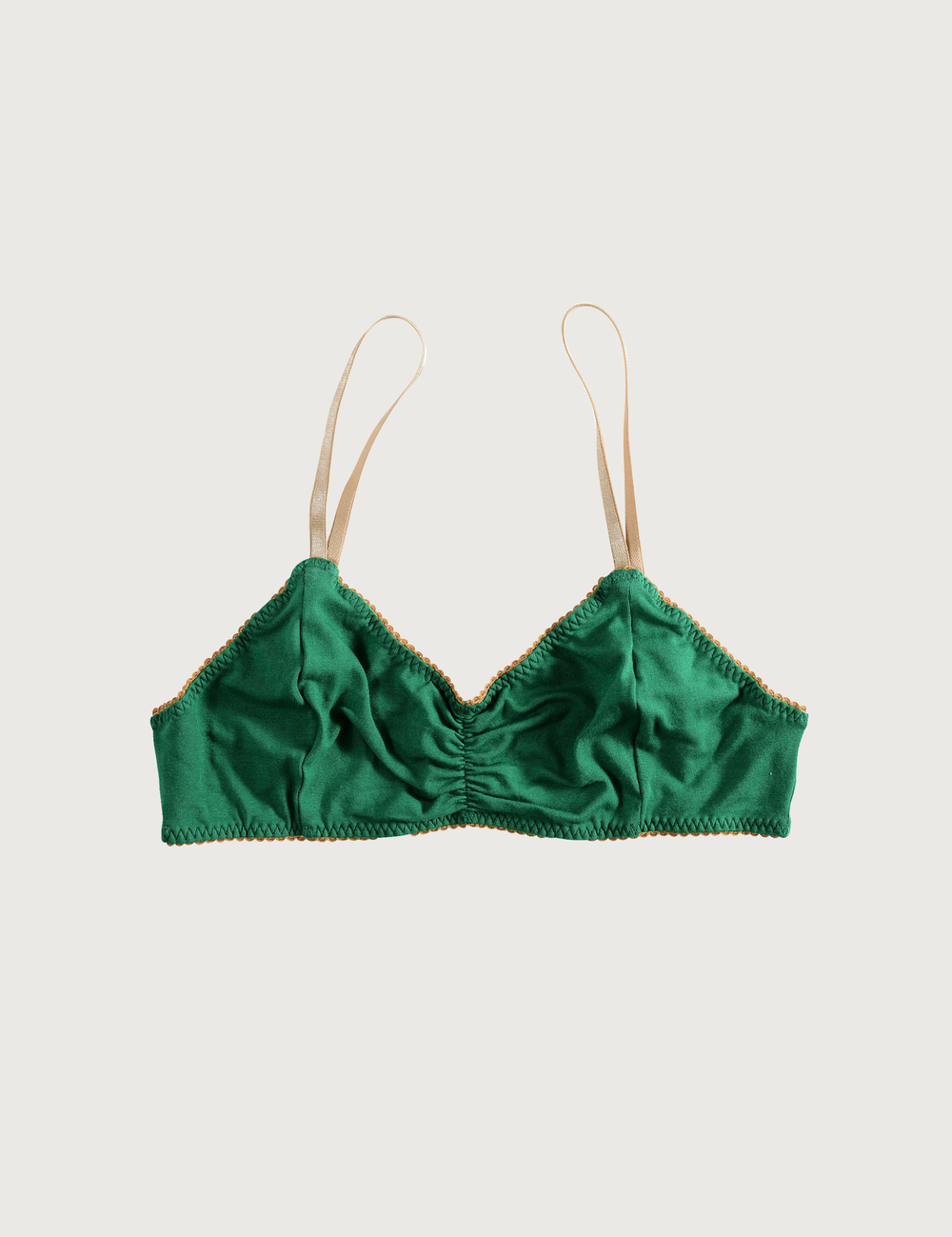 COTTON Emerald Green Bralette