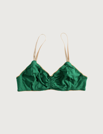 COTTON Emerald Green Bralette