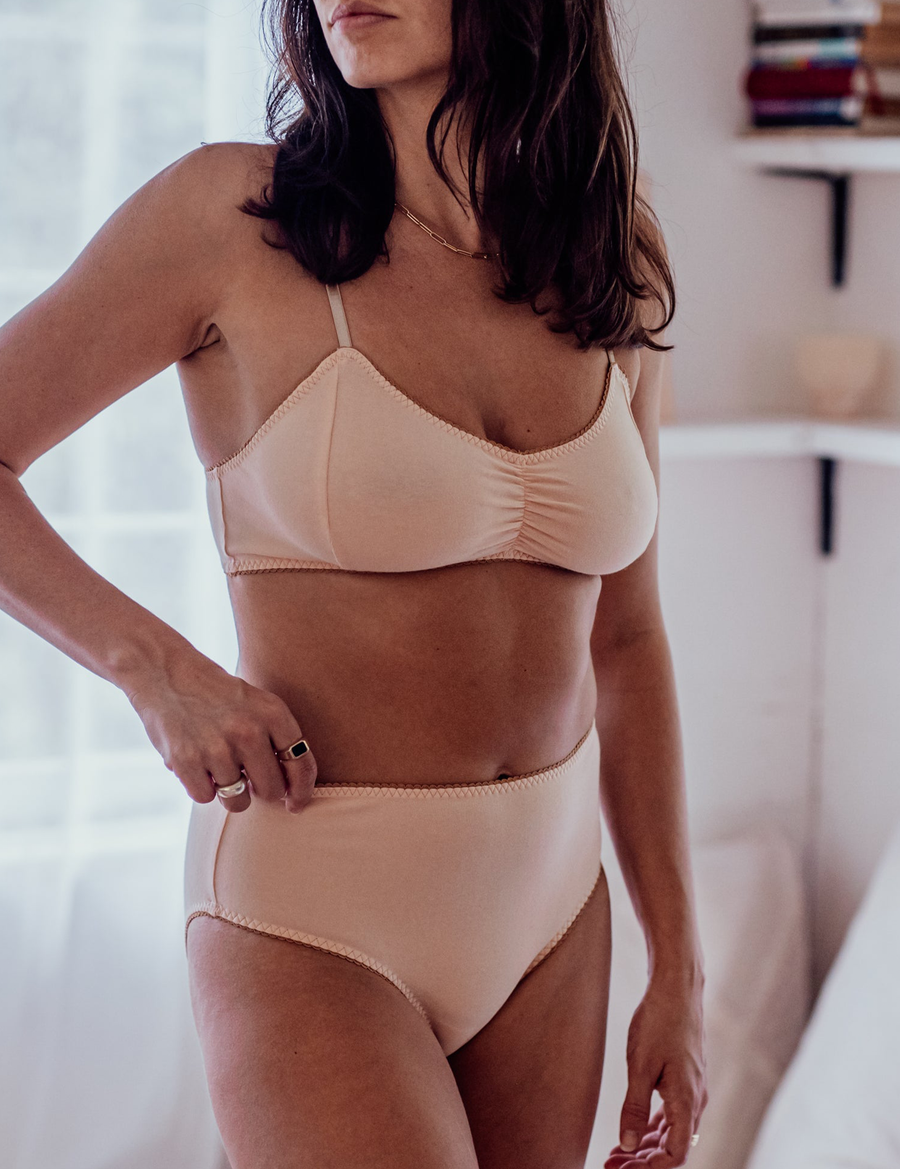 COTTON Blush Bottoms · z wysokim stanem