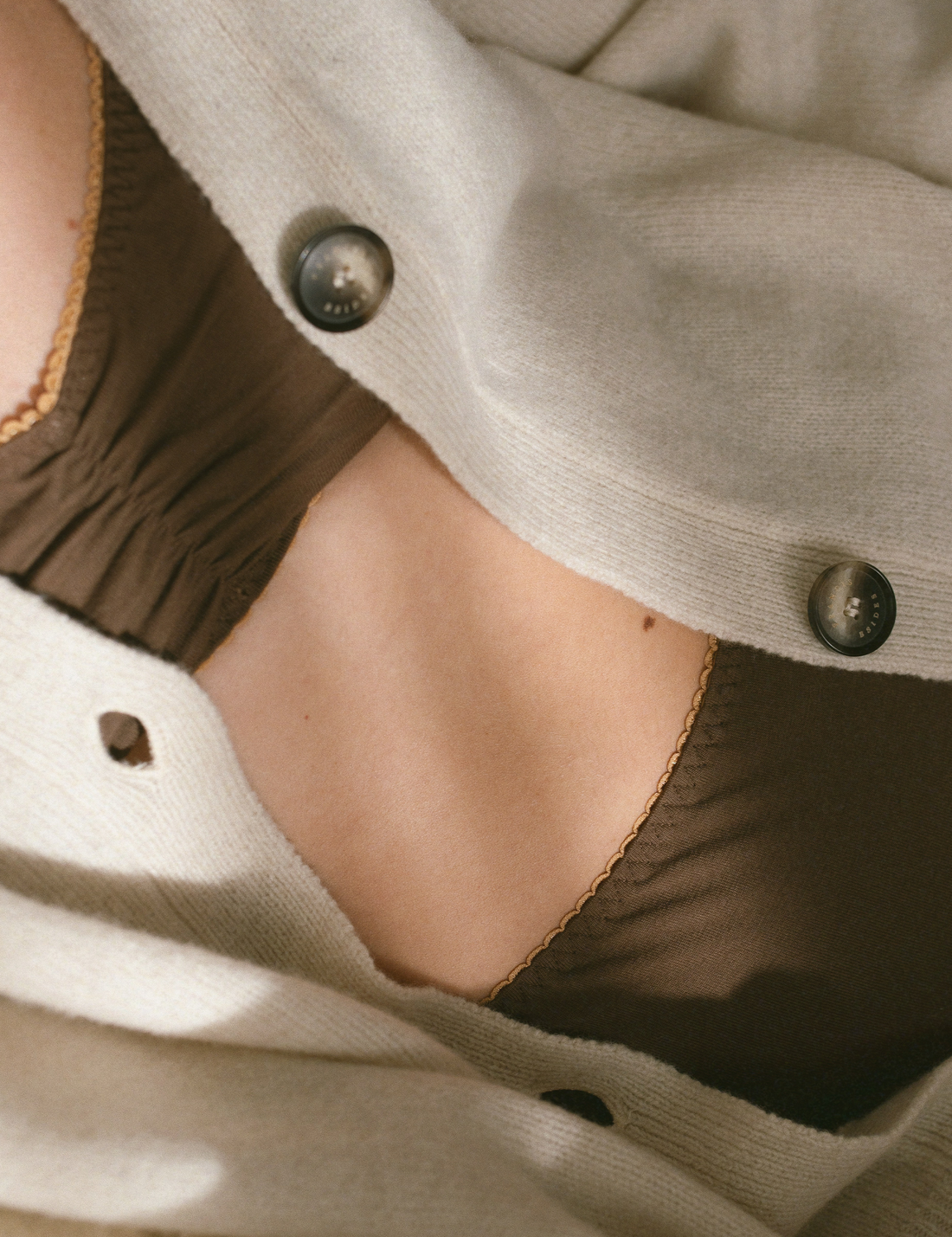 Cotton COCOA BUTTER Bottoms · z wysokim stanem