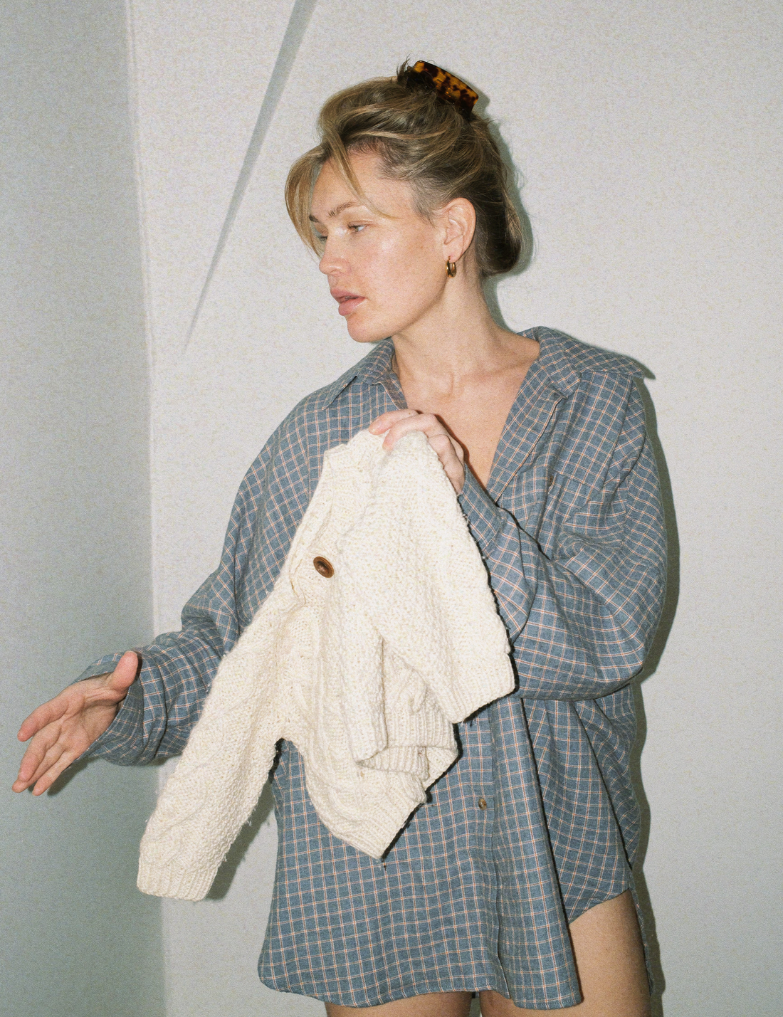 Flannel Check Shirt · blue-grey