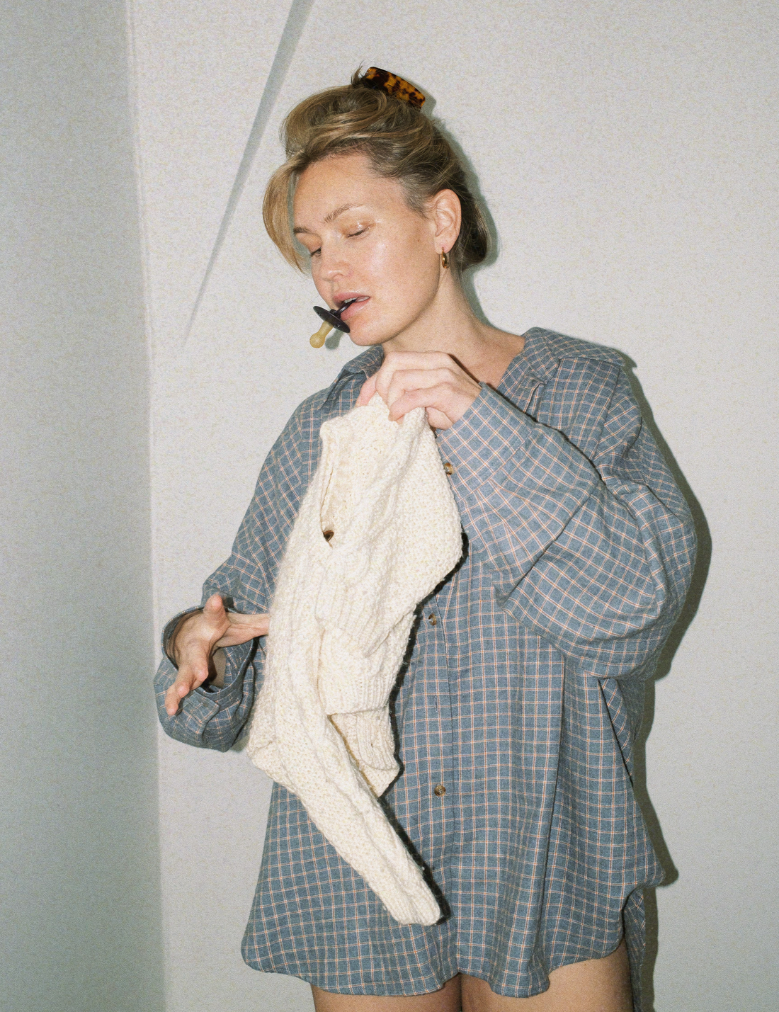 Flannel Check Shirt · blue-grey