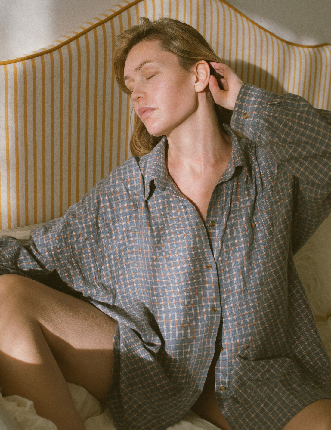 Flannel Check Shirt · blue-grey