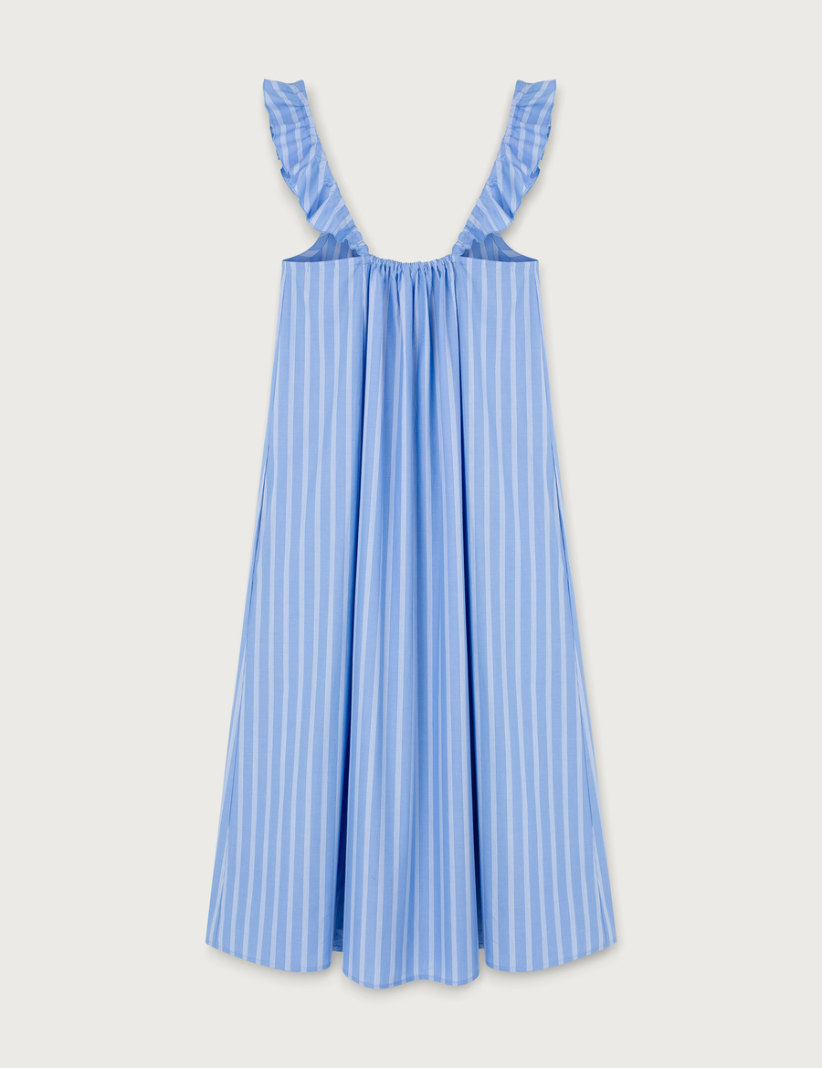 Lusia Midi Dress · stripy summer blue