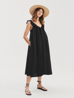 Lusia Midi Dress · black muslin