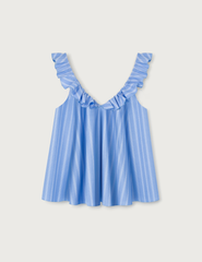 Lusia Top · stripy summer blue
