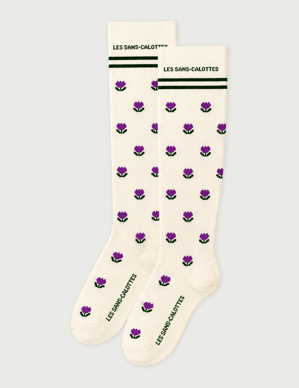 Compression socks · purple flowers