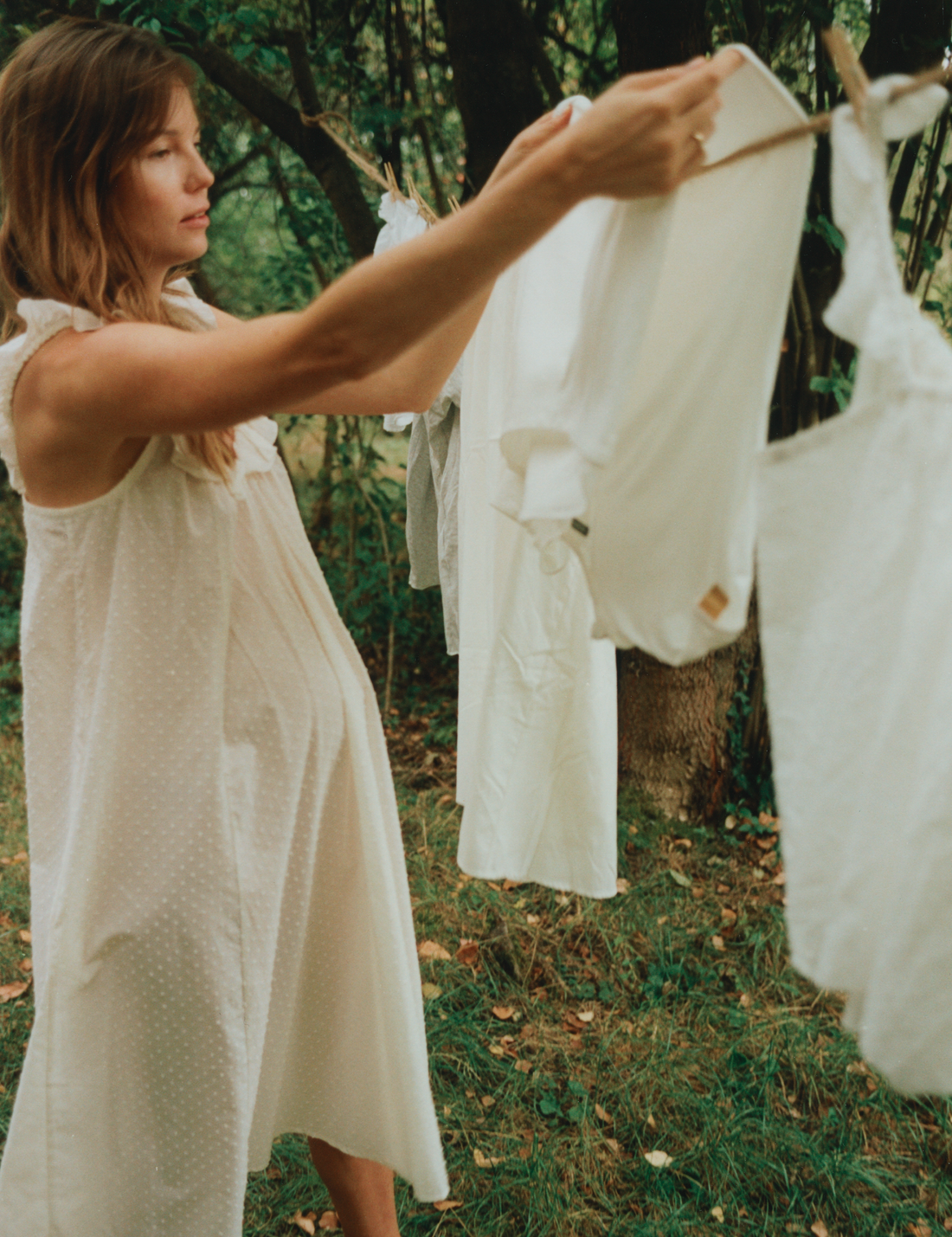 Lusia Midi Dress · cream plumeti dots