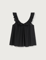 Lusia Top · soft black plumeti dots